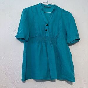 Zara Blouse Top with Rose button detail size S